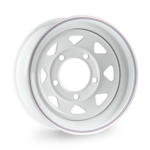 Tuff Torque 8 Spoke Steel Wheel 15&quot; x 7&quot; ET0 White