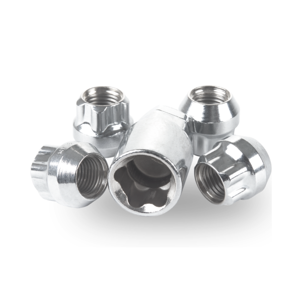 Tuff Torque Set of 4 Locking Wheel Nuts - 14 x 1.5 - 19mm - Silver - Open Ended