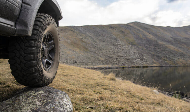 A close up image of a wheel and tyre on a 4x4 showing Wheel Spacers Benefits to using spacers