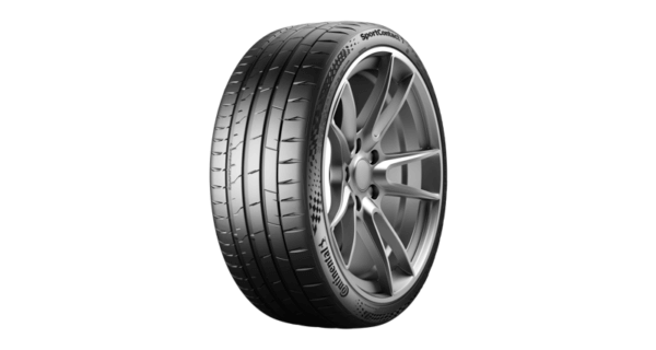 Continental SportContact 7 tyre on white background high grip tyre