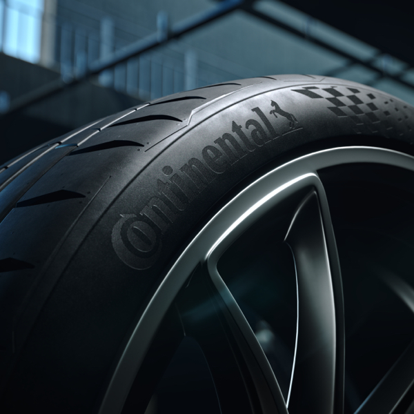 a close up shot of Continental tyres