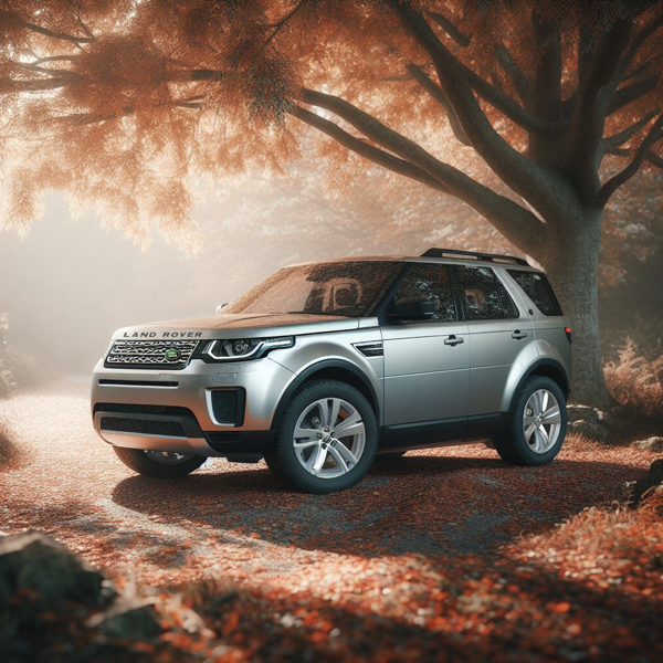 Land Rover Freelander parked under a tree in autumn sat on Land Rover Freelander Tyres