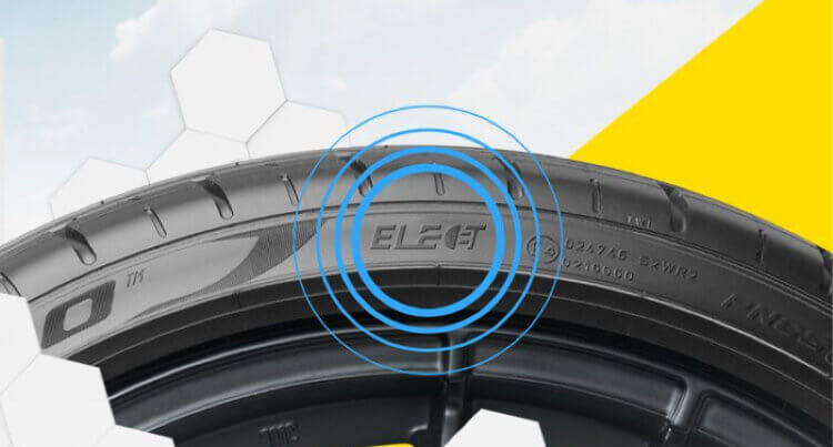 Pirelli P ZERO PZ4 electric driving tyres graphic showing electric tyre