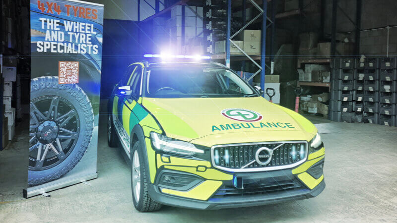 North East Immediate Care Enhanced a emergency vehicles with it flashing light son ready for on road off road capabilities