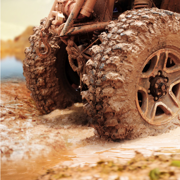 Insa Turbo tyres driving through very heavy off road mud