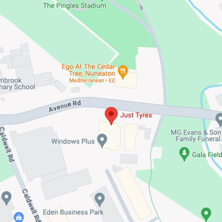 Just Tyres Nuneaton map