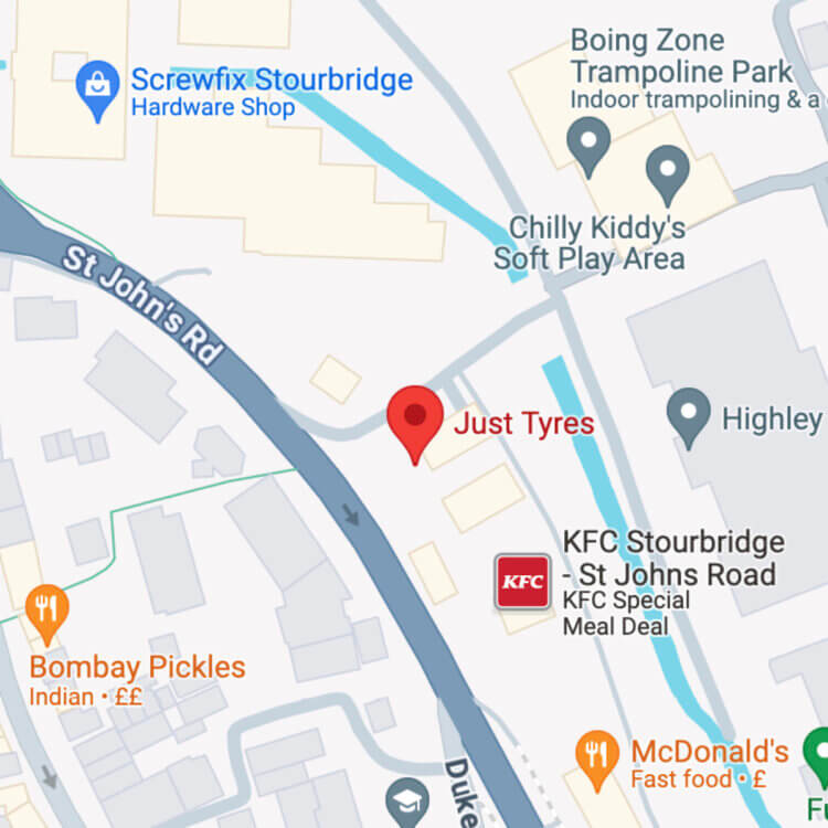 Just Tyres Stourbridge map