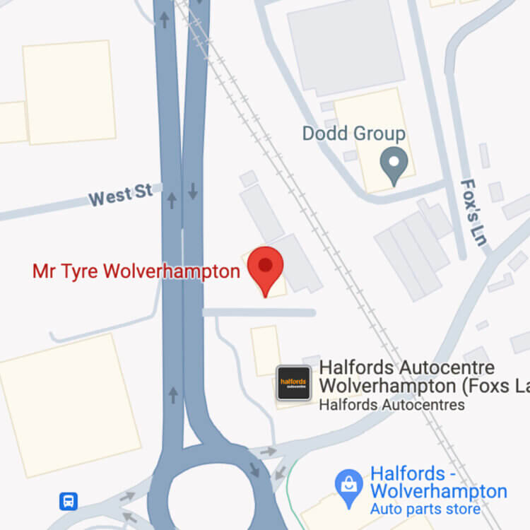 Mr Tyre Wolverhampton map showing where they offer tyres in Wolverhampton