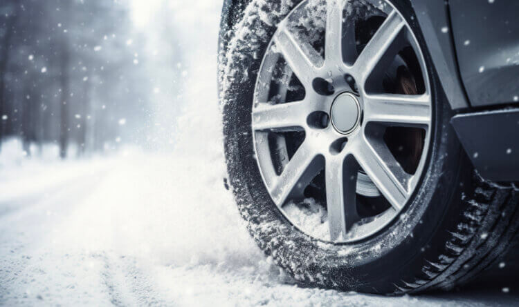 A SUV driving through snow and ice to show the Best SUV tyres and the Best SUV Winter tyres