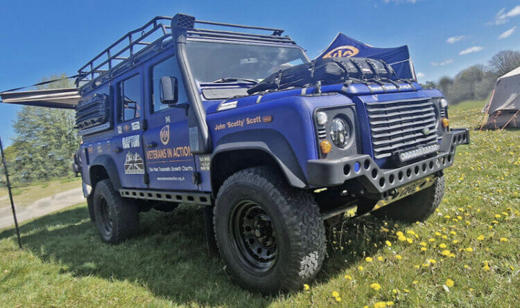 A land rover defender converted for Veterans in Action