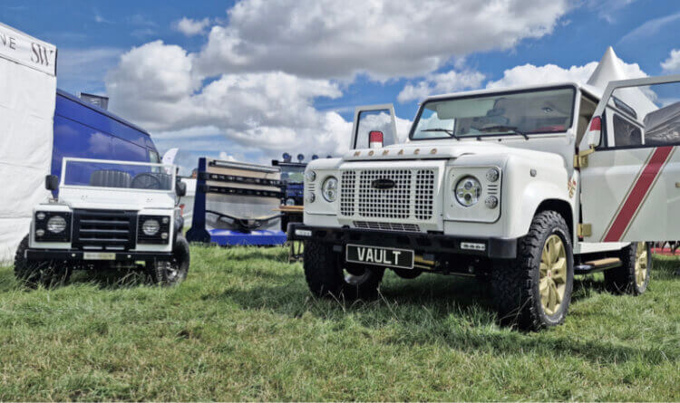 A classic Land rover Defender and a scale model at the Game Fair A showing it was a Memorable Weekend