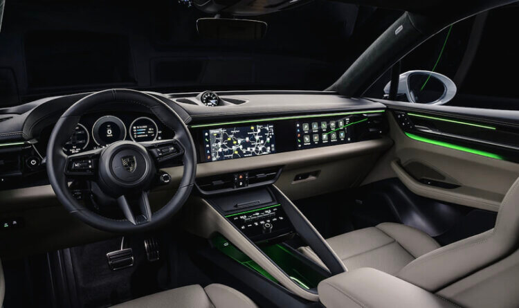 The inside dash of the new electric porsche macan showing its Design & Craftsmanship