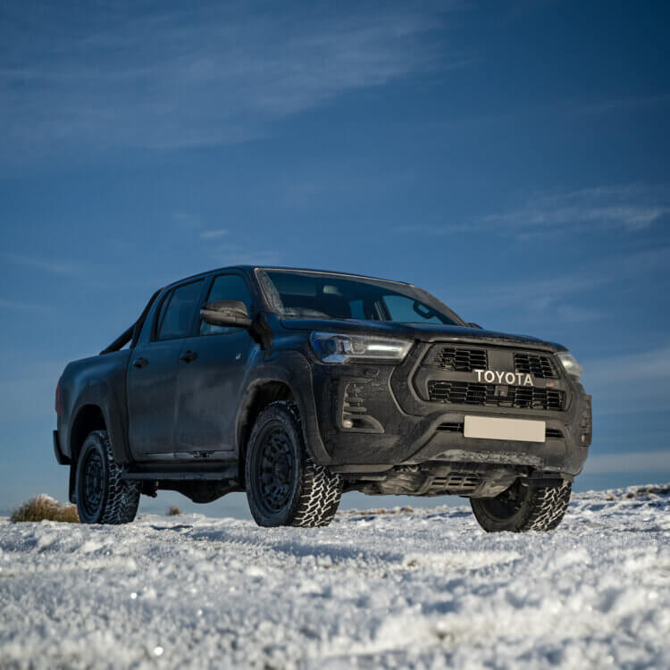 DV8 Twisted wheels on a vehicle in the snow