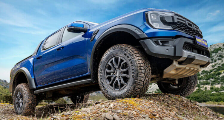 A Ford Ranger sat on Goodyear tyres perfect for 4x4 drivers