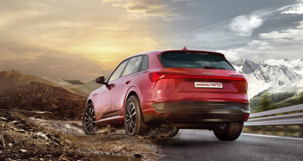 SUV driving in wet and snowy conditions on General Grabber Cross AS tyres