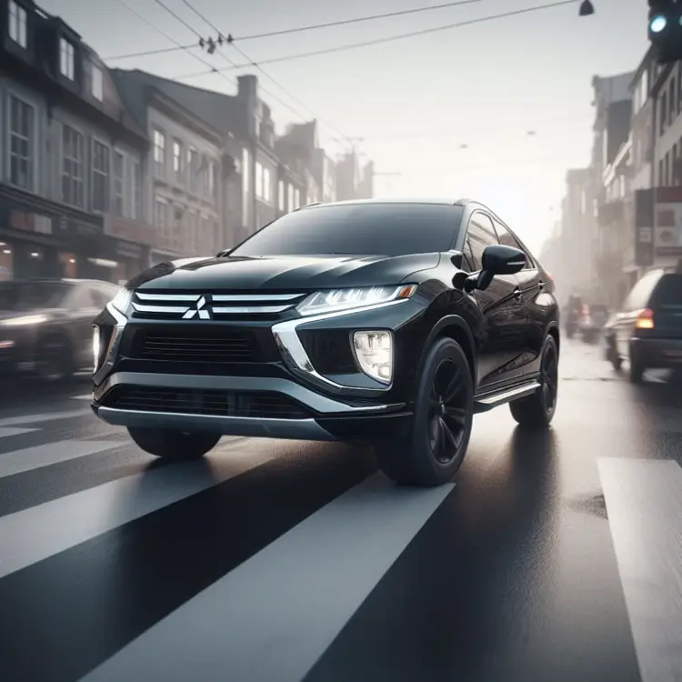 Mitsubishi eclipse cross driving through a town sat on Mitsubishi eclipse cross Tyres