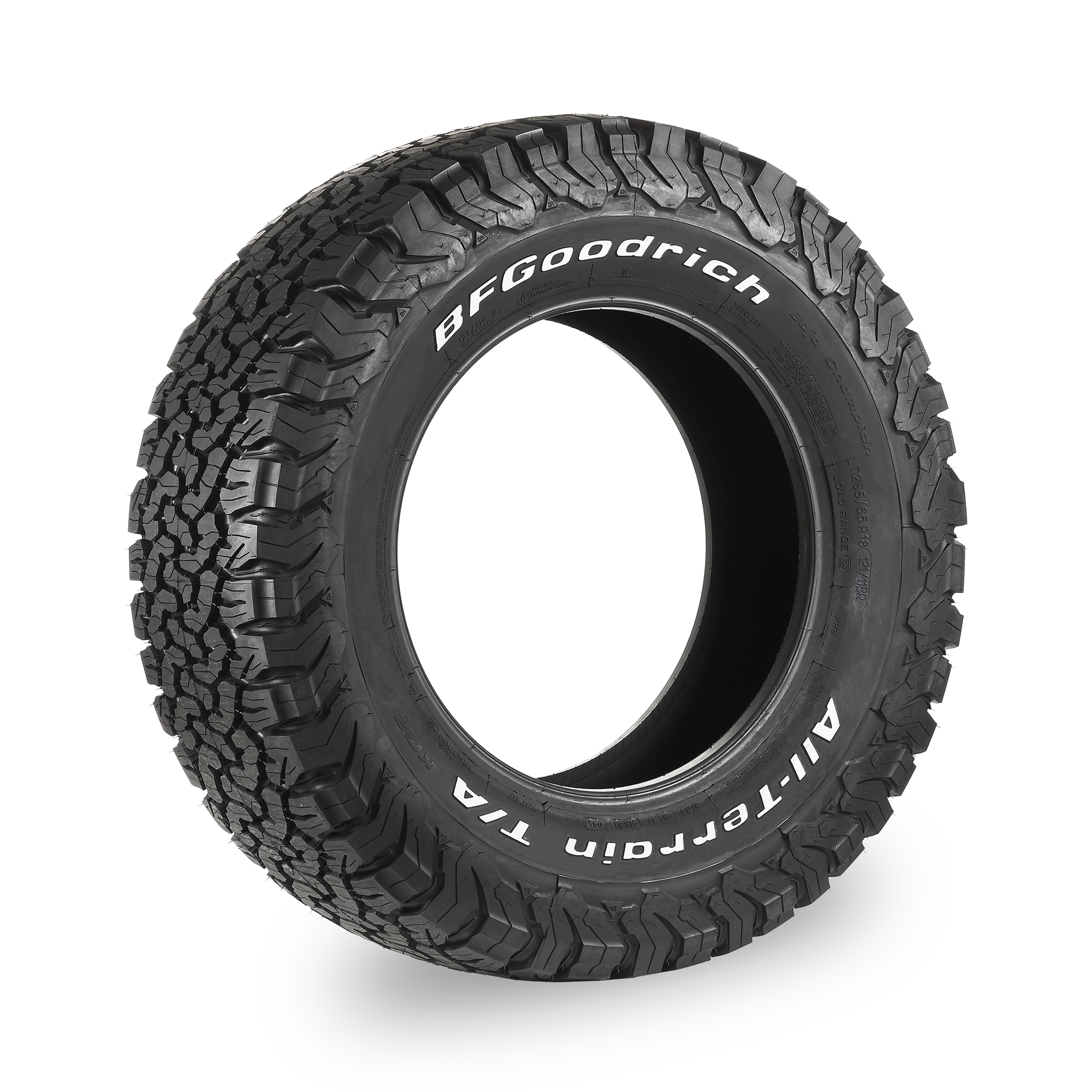 285/65R18 BFGoodrich AT T/A KO2 All Terrain White Letter 121/118R
