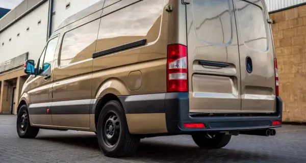 The back end of a Ford Transit to show off its Ford Transit Wheels