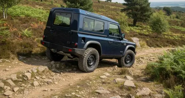 The back end of a Ineos Grenadier showing off its Ineos Grenadier wheels