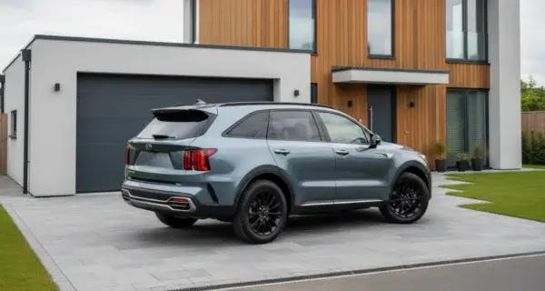 The back end of a Kia Sorento showing off its Kia Sorento wheels