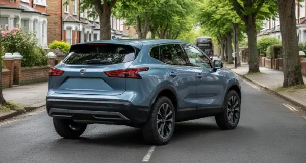 The back end of a Nissan Qashqai showing off its Nissan Qashqai wheels