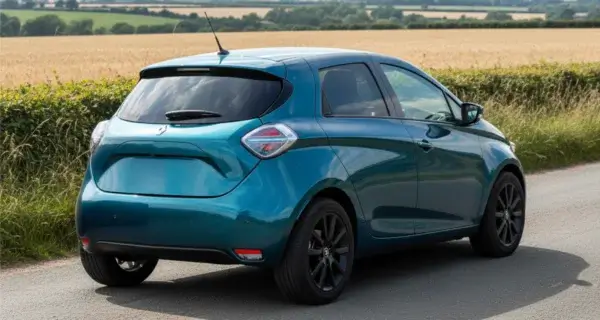 Renault ZOE electric car viewed from behind