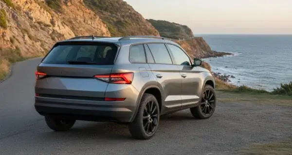 Skoda Kodiaq large SUV from the rear
