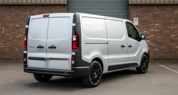 The back end of a Vauxhall Vivaro to show off its Vauxhall Vivaro wheels