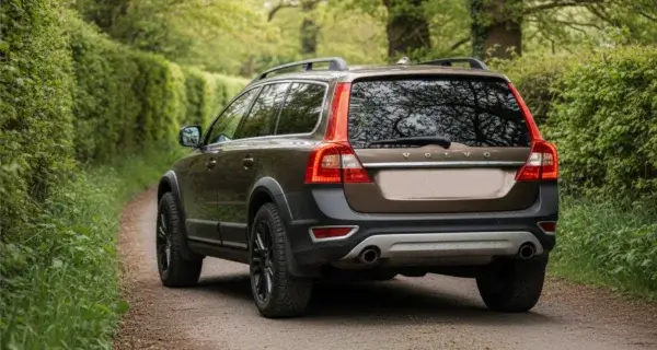 The back end of a Volvo XC70 to show off its Volvo XC70 wheels