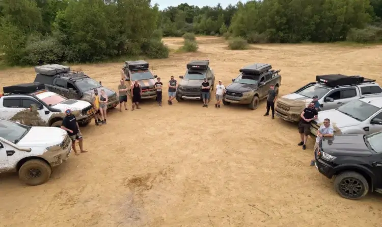 A circle of Ford rangers for the Ford Ranger 4x4 Owners Club Ford Ranger Owners Clubs and Events