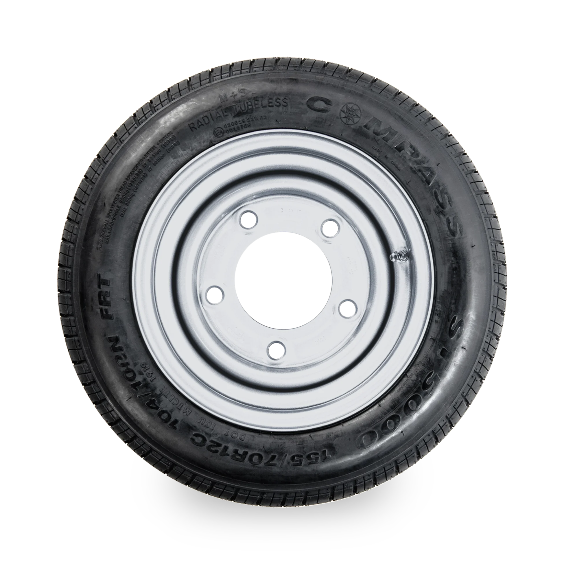 12" Trailer Wheel & Tyre - 5 Stud, 155/70R12 104/102N - Image 2
