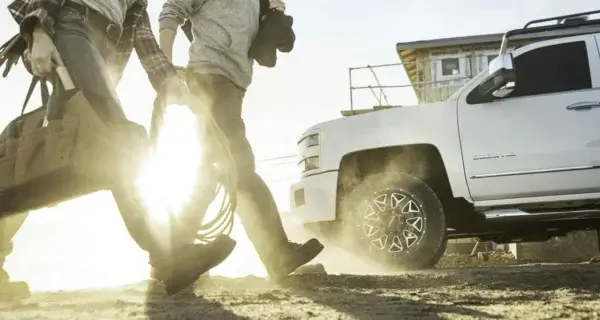 A worksite using all terrain tyres