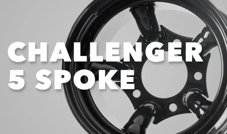 A Challenger 5 Spoke steel wheel