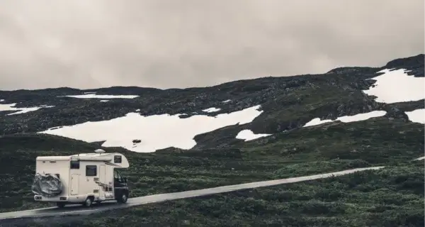 A Motorhome on a large mountain