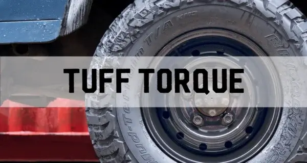A tuff torque steel wheel on a land rover defender