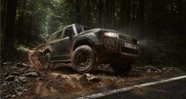 General Grabber AT3 Plus all-terrain tyres fitted to a 4x4 on a gravel mountain track