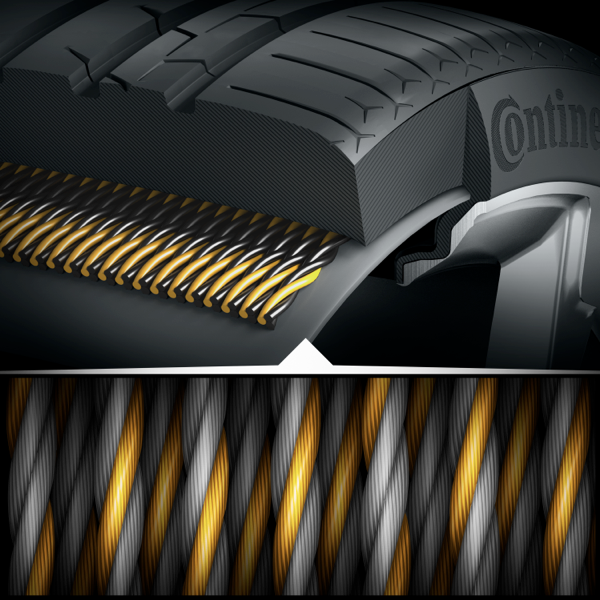 Continental SportContact 7 tyre graphic showing reinforced construction for high-performance SUVs and performance vehicles