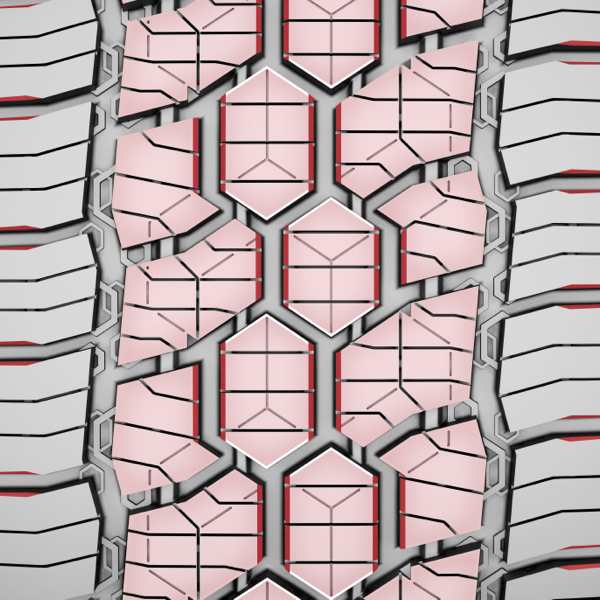 General Grabber Cross A/S tread highlighting blocks designed for light off-road traction