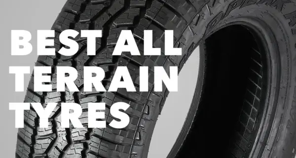 Close-up of an All-terrain tyre tread with “Best All-Terrain Tyres” text.